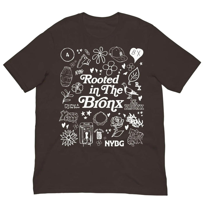 NYBG x Bronx Native Rooted In The Bronx T-Shirt by Bronx Native, Rooted in The Bronx t-shirts streetwear