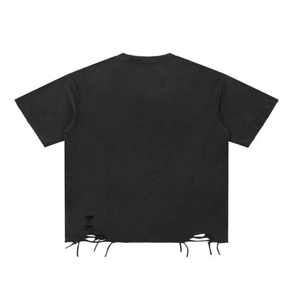 Only The Strong Survive Snow Washed Raw-Hem T-Shirt