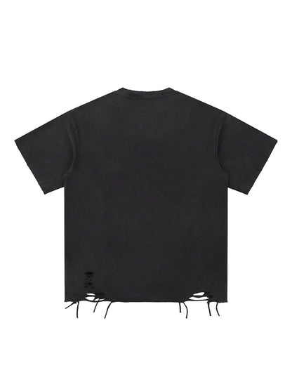 Only The Strong Survive Snow Washed Raw-Hem T-Shirt