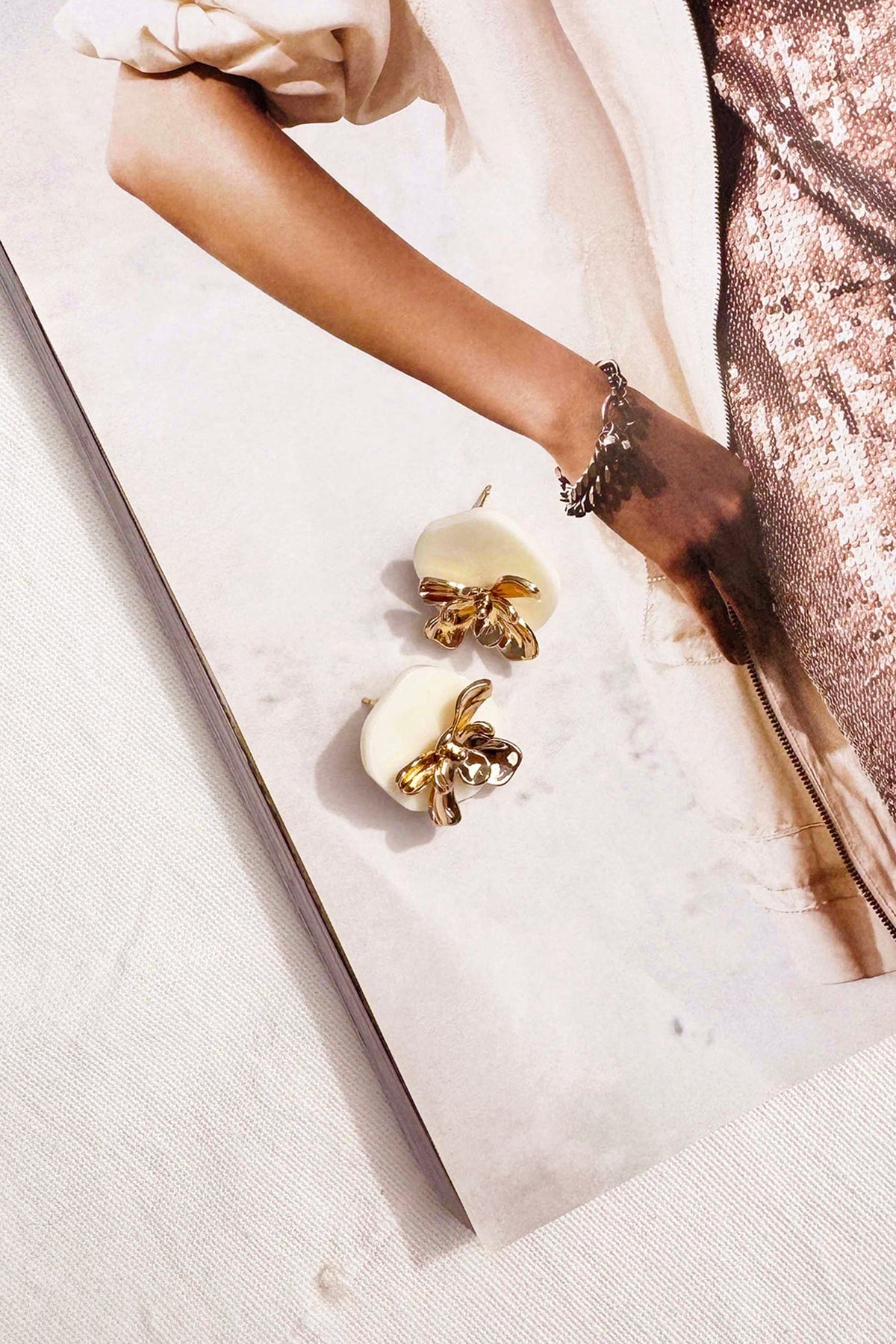 Petal Muse Earrings - White