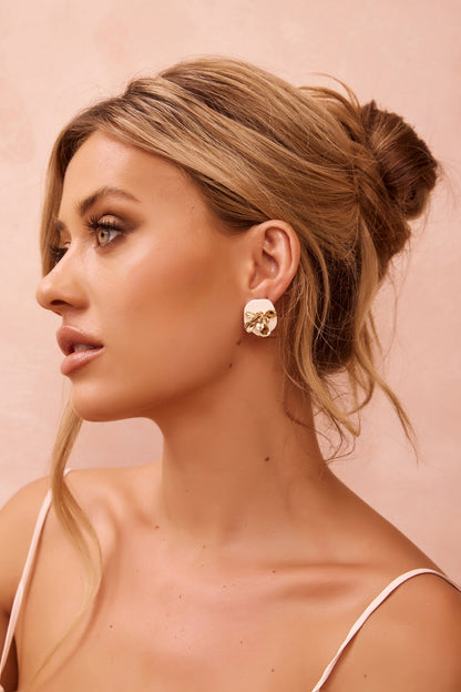 Petal Muse Earrings - White