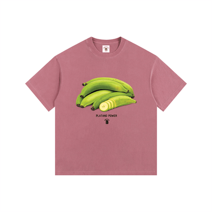 Platano Power Vintage Washed Oversized Cotton T-Shirt
