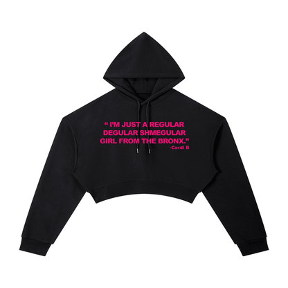 Regular Shmegular Essential Cropped Hoodie by Bronx Native, Summer 2026 hoodies with BX pride and New York streetwear energy