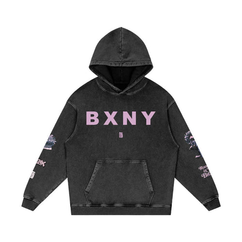 Rooted in BXNY Snow Washed Loose Cotton Hoodie