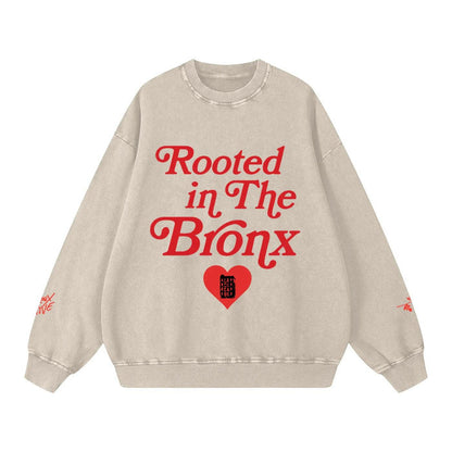Rooted in the BRNX Snow Washed Oversized Sweatshirt by Bronx Native, Rooted in The Bronx sweatshirts streetwear