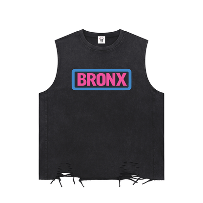 Snow Washed Raw-Hem Tank Top by Bronx Native for New York summer