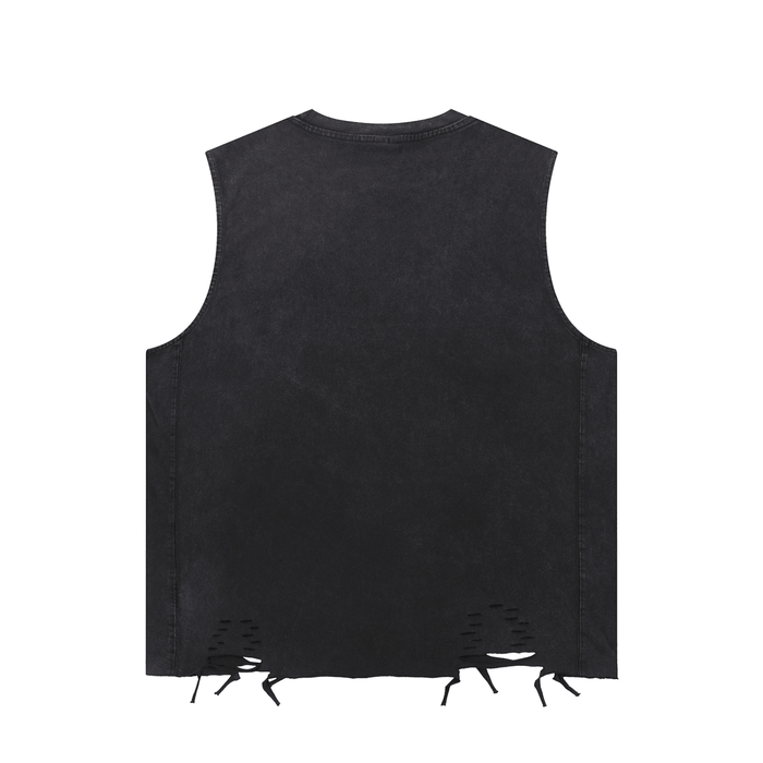 Snow Washed Raw-Hem Tank Top by Bronx Native for New York summer