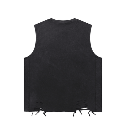 Snow Washed Raw-Hem Tank Top by Bronx Native for New York summer