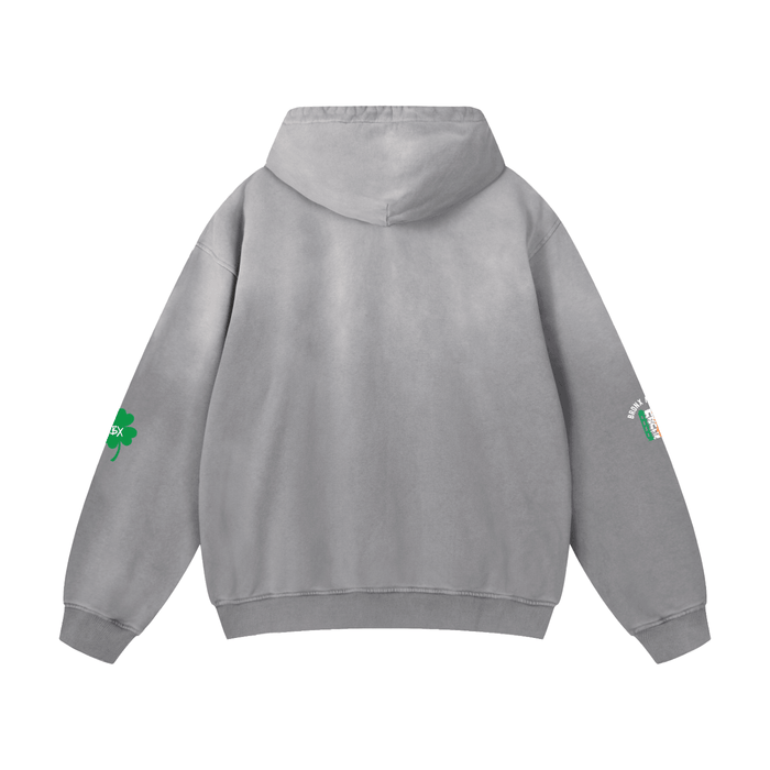 St. Patty's Day Bronx Native Exclusive "Welcome to Woodlawn" Unisex Heavyweight Sunfade Oversized Hoodie by Bronx Native