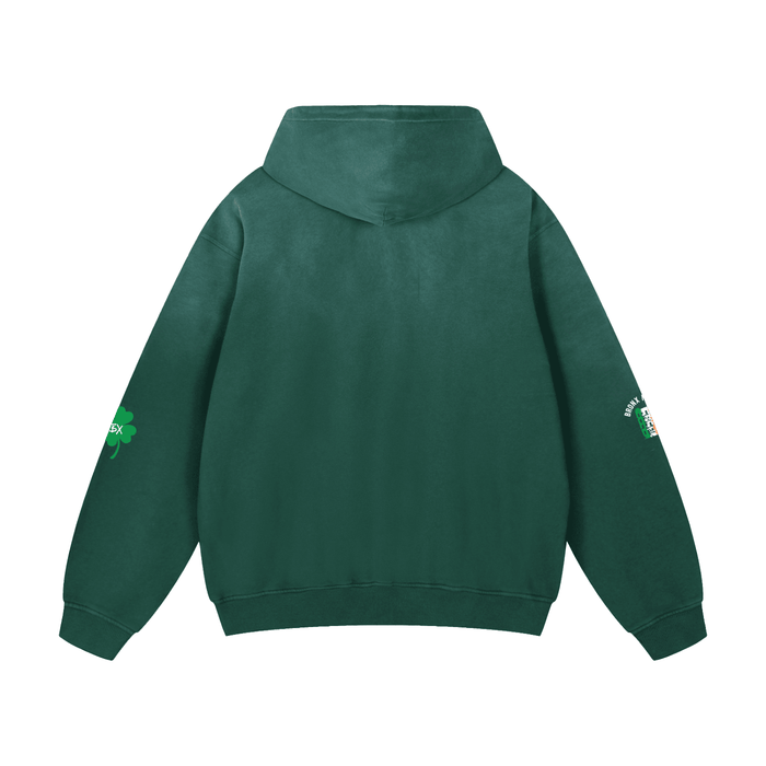 St. Patty's Day Bronx Native Exclusive "Welcome to Woodlawn" Unisex Heavyweight Sunfade Oversized Hoodie by Bronx Native