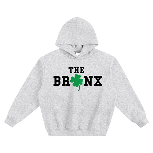 St. Patty's Day "The Bronx Clover" Limited Ed. Fleeced Boxy Hoodie by Bronx Native for New York summer