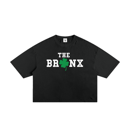 The Bronx Clover St. Patty's Day Drop Classic Frayed Boxy Tee by Bronx Native