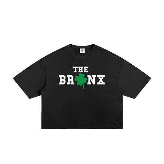 The Bronx Clover St. Patty's Day Drop Classic Frayed Boxy Tee by Bronx Native