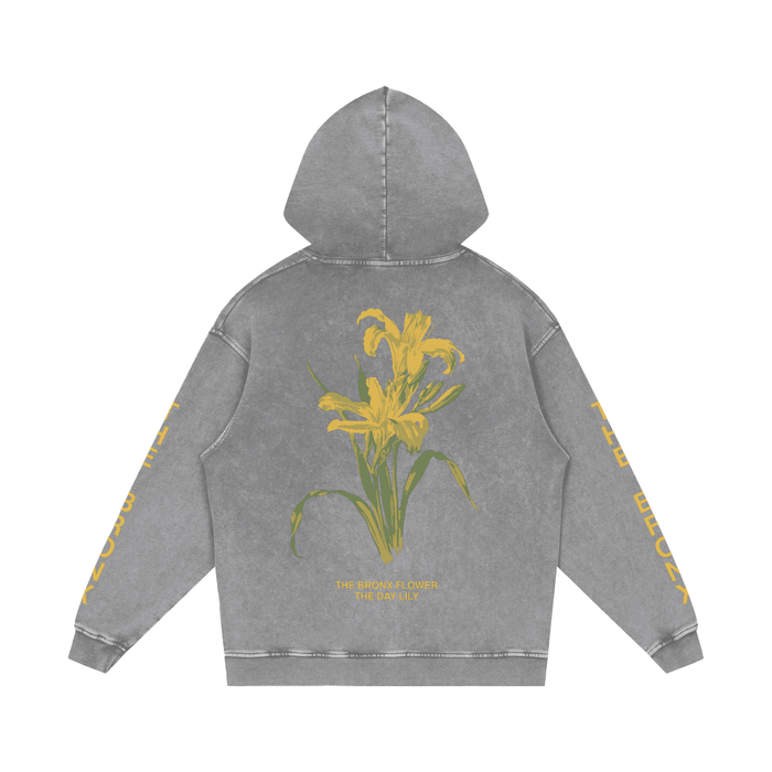 The Bronx Day Lily Snow Washed Loose Cotton Hoodie by Bronx Native for New York summer