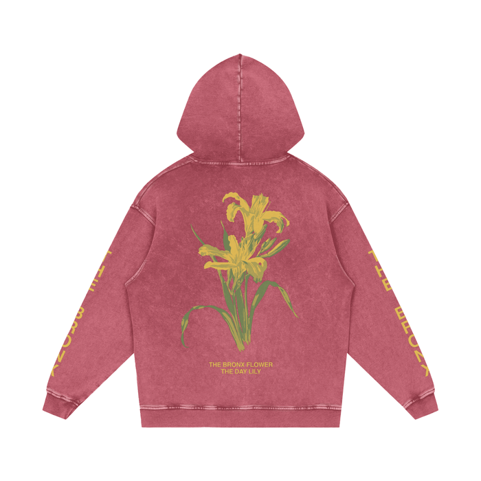 The Bronx Day Lily Snow Washed Loose Cotton Hoodie by Bronx Native for New York summer