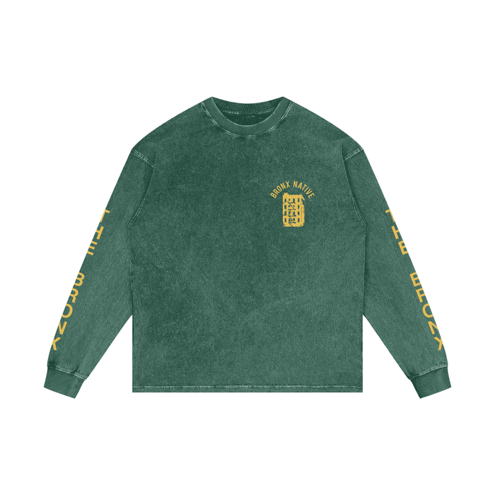 The Bronx Flower Acid Wash Oversize Long Sleeve T-Shirt Alt Colorway by Bronx Native for New York summer