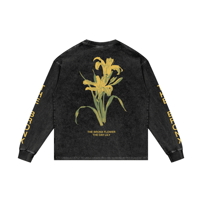 The Bronx Flower Acid Wash Oversize Long Sleeve T-Shirt by Bronx Native for New York summer