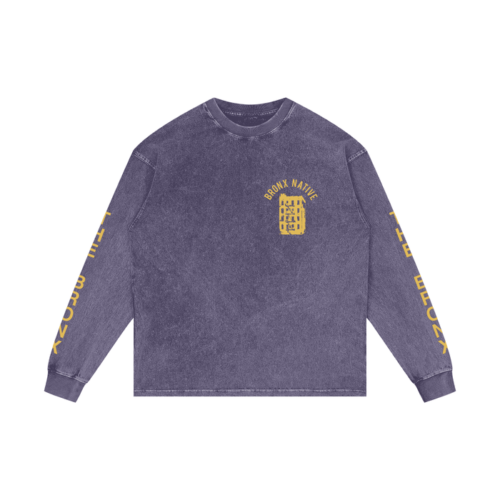 The Bronx Flower Acid Wash Oversize Long Sleeve T-Shirt by Bronx Native for New York summer