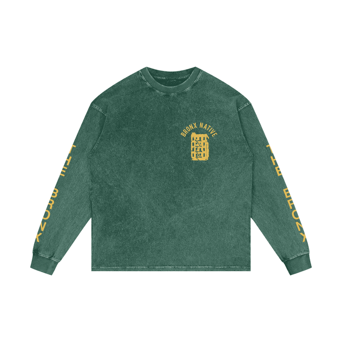 The Bronx Flower Acid Wash Oversize Long Sleeve T-Shirt by Bronx Native for New York summer