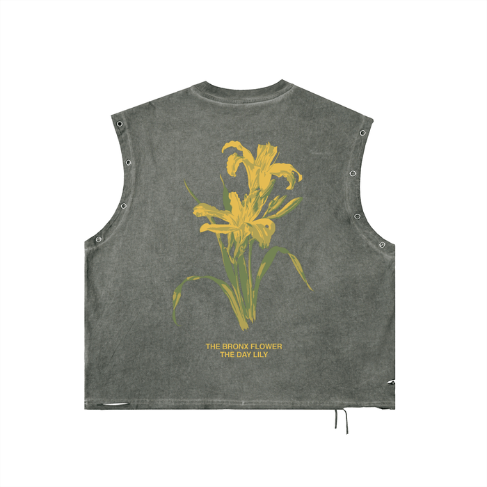 The Bronx Flower Distressed Grommet Eyelet Tank Top by Bronx Native for New York summer
