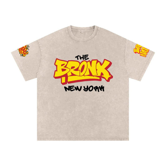 The Bronx New York Snow Washed Oversized Cotton T-Shirt