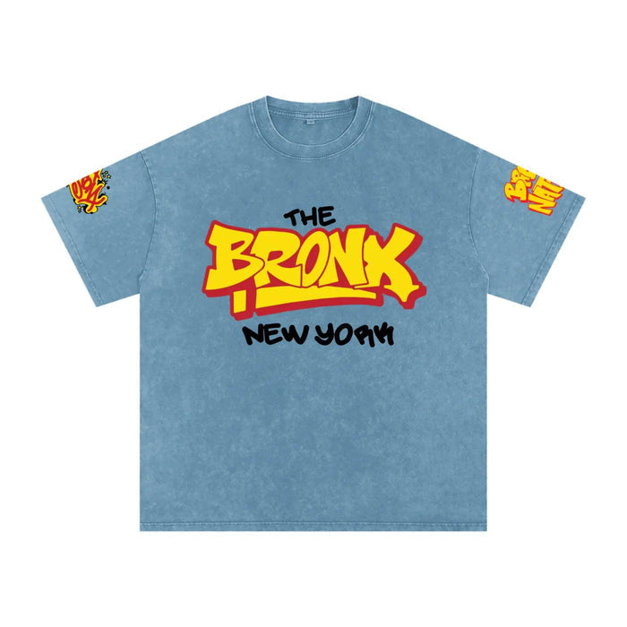 The Bronx New York Snow Washed Oversized Cotton T-Shirt