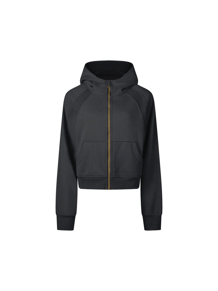 The Bronx New York Womens Cropped Zip-Through Hoodie