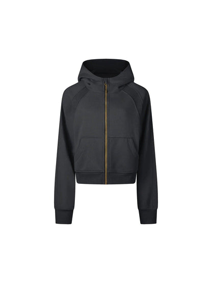 The Bronx New York Womens Cropped Zip-Through Hoodie