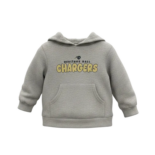 Toddler Hoodie, grey, Hhall Chargers with horse logo
