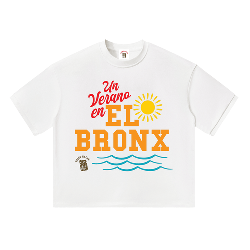 Un Verano en el Bronx Unisex Heavyweight Boxy T-Shirt by Bronx Native