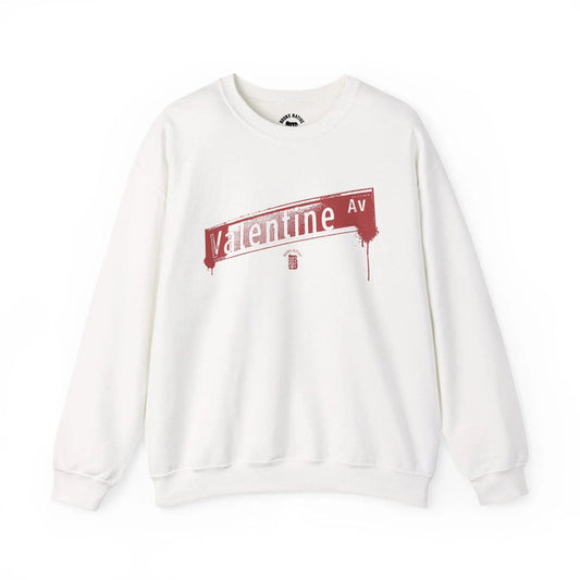 Valentine Ave Crewneck Sweatshirt — retro Bronx street sign crewneck sweatshirt — image 1
