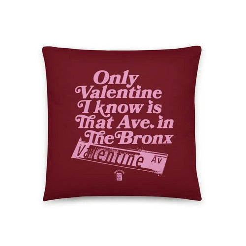 Valentine Ave Pillow Reverse by Bronx Native