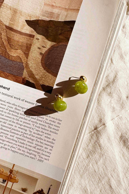 Verdant Glow Earrings - Green