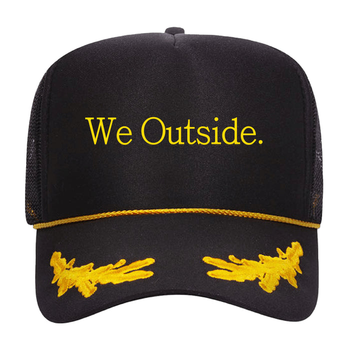 We Outside. Gold Leaf Crown Trucker Hat [Embroidered]