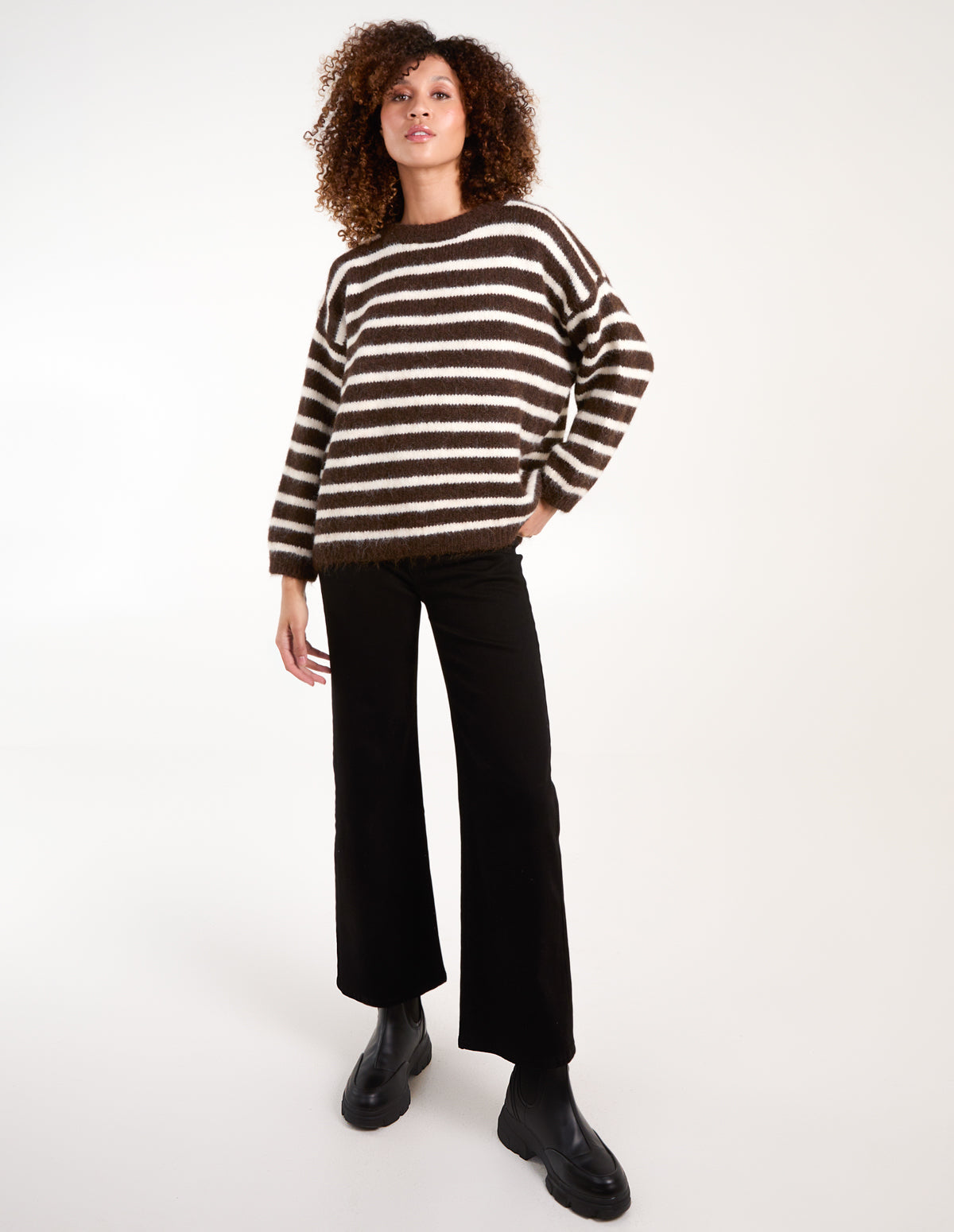 Soft Knit Round Neck Stripe Jumper