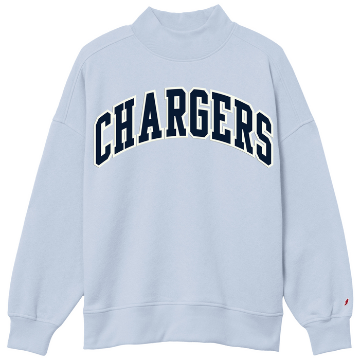 Women's Mockneck Sweatshirt, cashmere blue, CHARGERS