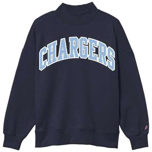 Women's Mockneck Sweatshirt, navy, CHARGERS